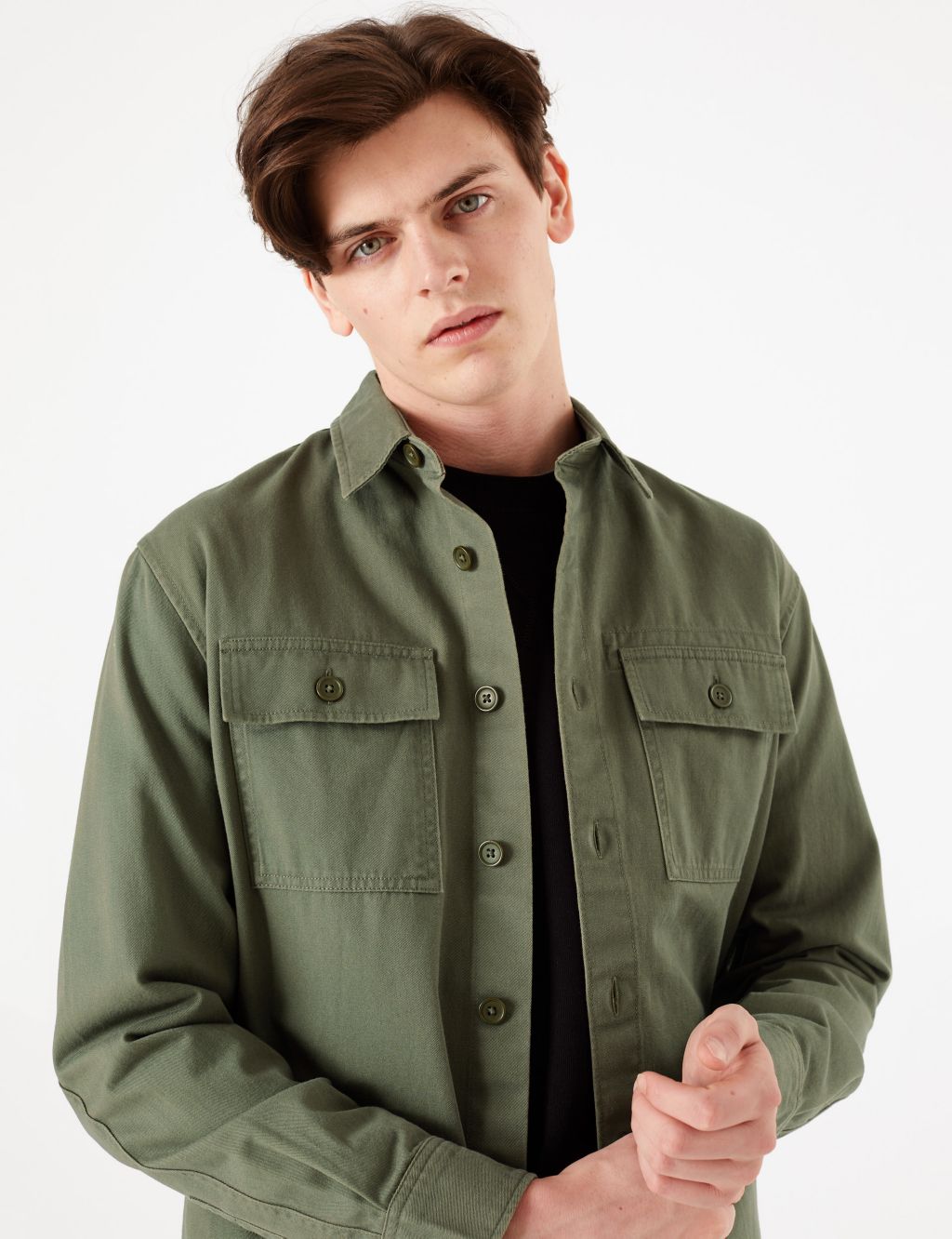 Pure Cotton Twill Overshirt | M&S Collection | M&S