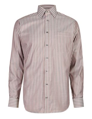 Pure Cotton Twill Striped Shirt Image 2 of 3