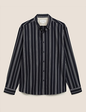 Pure Cotton Twill Striped Shirt Image 2 of 7