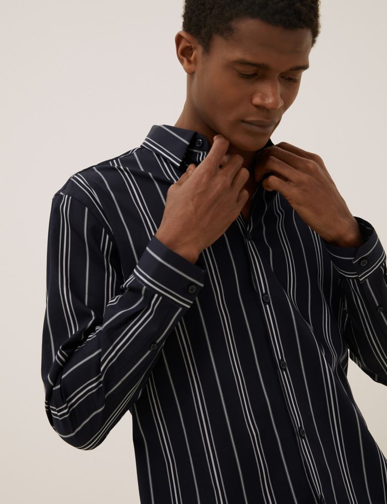Pure Cotton Twill Striped Shirt 3 of 7