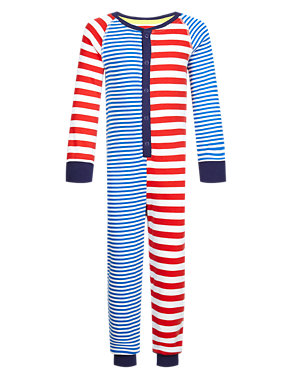 Pure Cotton Two Striped Onesie (1-7 Years) Image 2 of 3