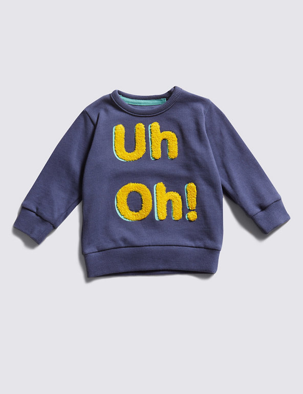 Pure Cotton Uh Oh! Slogan Jumper Image 1 of 2