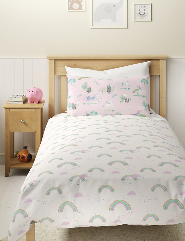 Beautiful Unicorn Standing on The Rainbow Printing 3 Piece Bedding Duvet Cover Set for Teens Boys Girls Women Ormis 3D Modern Pattern Bedding Queen Size