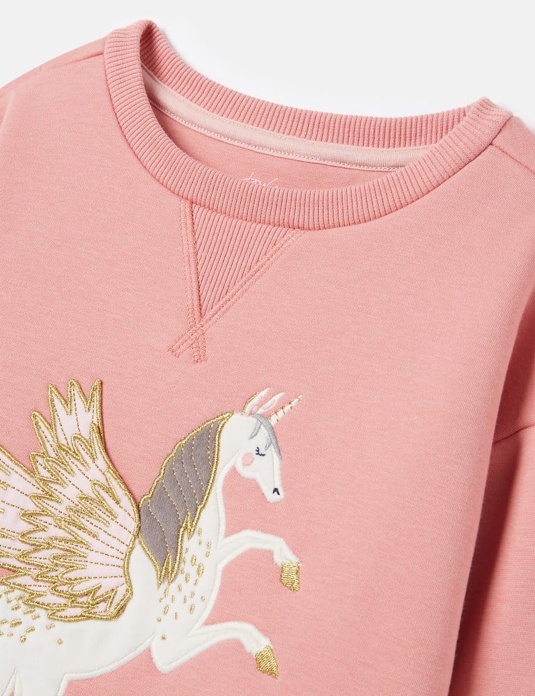 Pure Cotton Unicorn Embroidered Sweatshirt 2 8 Yrs Joules M S