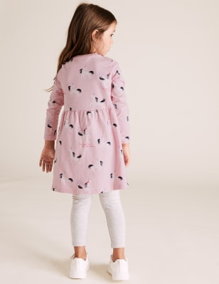 Pure Cotton Unicorn Print Dress 2 7 Yrs M S