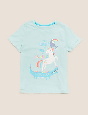 Pure Cotton Unicorn T-Shirt (2-7 Yrs) Image 2 of 4