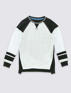 Pure Cotton Unisex Raglan Sleeve Sweatshirt (5-16 Years) Image 2 of 10