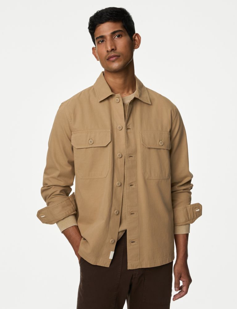 Pure Cotton Utility Overshirt 1 of 7