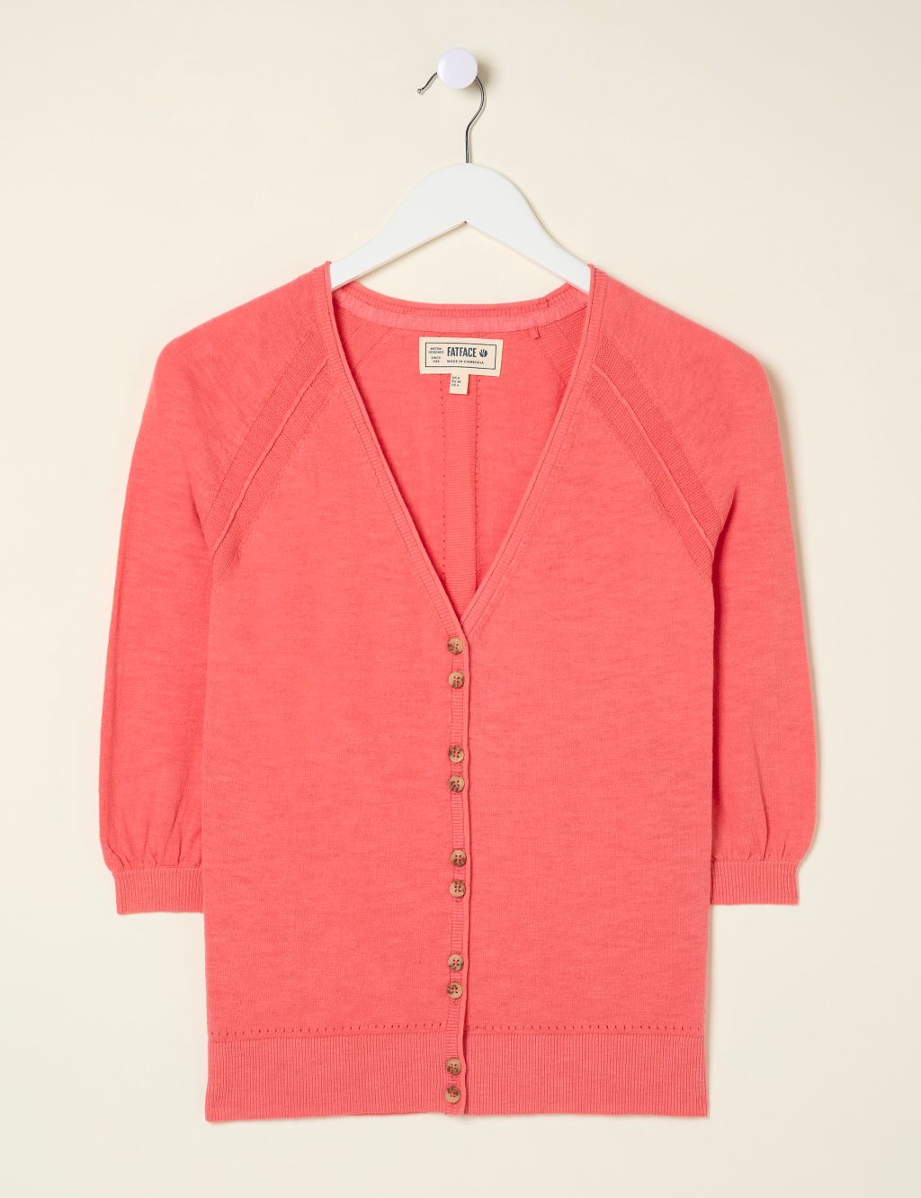 Pure Cotton V-Neck Button Front Cardigan 1 of 5