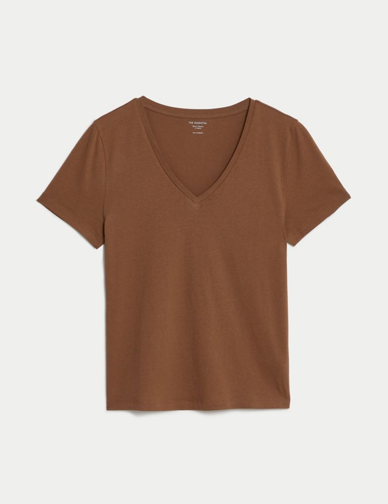 Pure Cotton V-Neck Essential Fit T-Shirt | M&S Collection | M&S