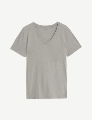 Pure Cotton V-Neck Everyday Fit T-Shirt Image 1 of 1