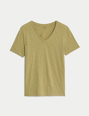 Pure Cotton V-Neck Everyday Fit T-Shirt Image 2 of 5