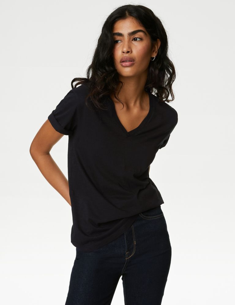 Pure Cotton V-Neck Everyday Fit T-Shirt 3 of 5