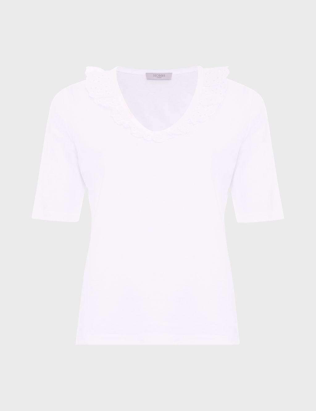 Pure Cotton V-Neck Frill Detail Top 1 of 6