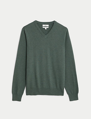 Pure Cotton V-Neck Knitted Jumper Image 2 of 5