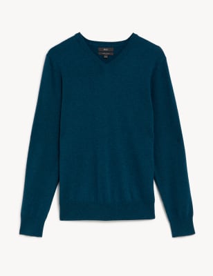 Pure Cotton V-Neck Knitted Jumper Image 2 of 5