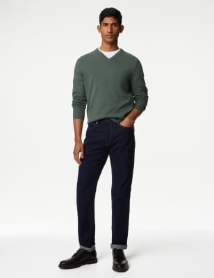 Mens v neck jumpers hotsell at m&s