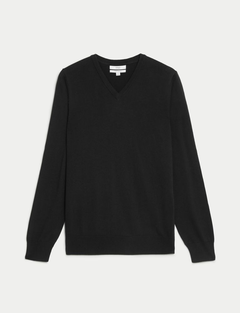 Pure Cotton V-Neck Knitted Jumper | M&S Collection | M&S