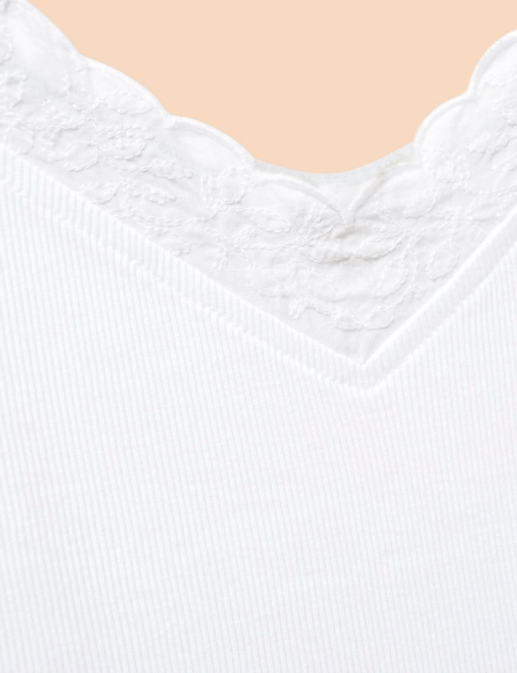 Pure Cotton V-Neck Lace Detail Vest Top 6 of 6