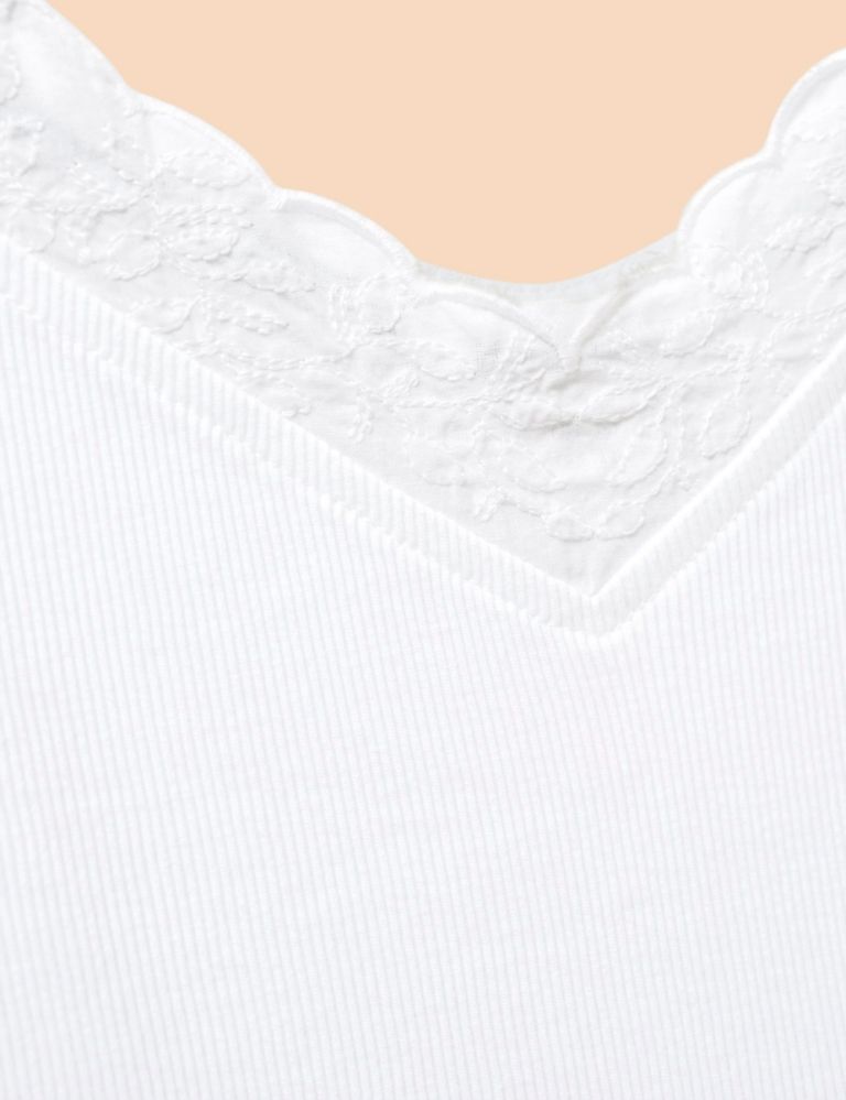 Pure Cotton V-Neck Lace Detail Vest Top 6 of 6