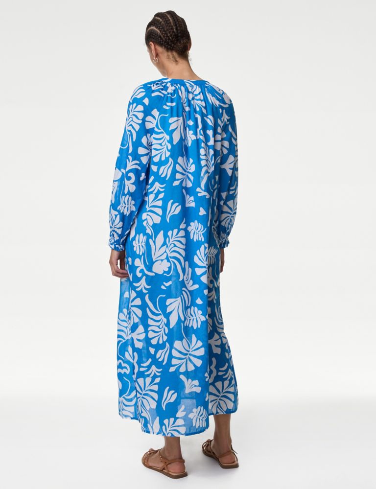 Pure Cotton V-Neck Midaxi Kaftan Beach Dress | M&S Collection | M&S
