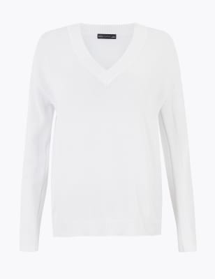 marks and spencer white jumper