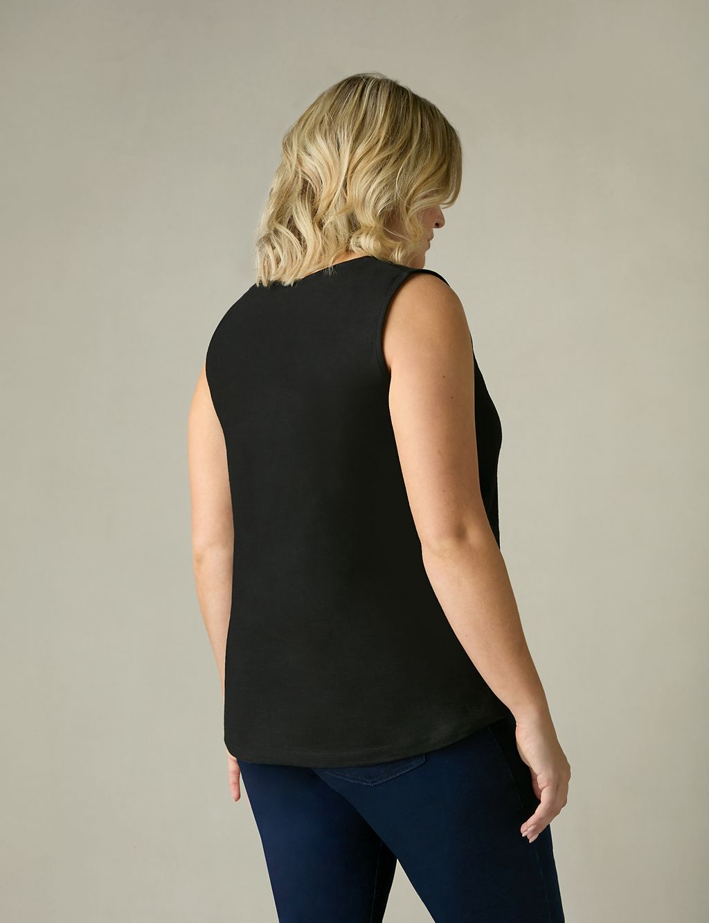 Pure Cotton V-Neck Relaxed Vest 4 of 4