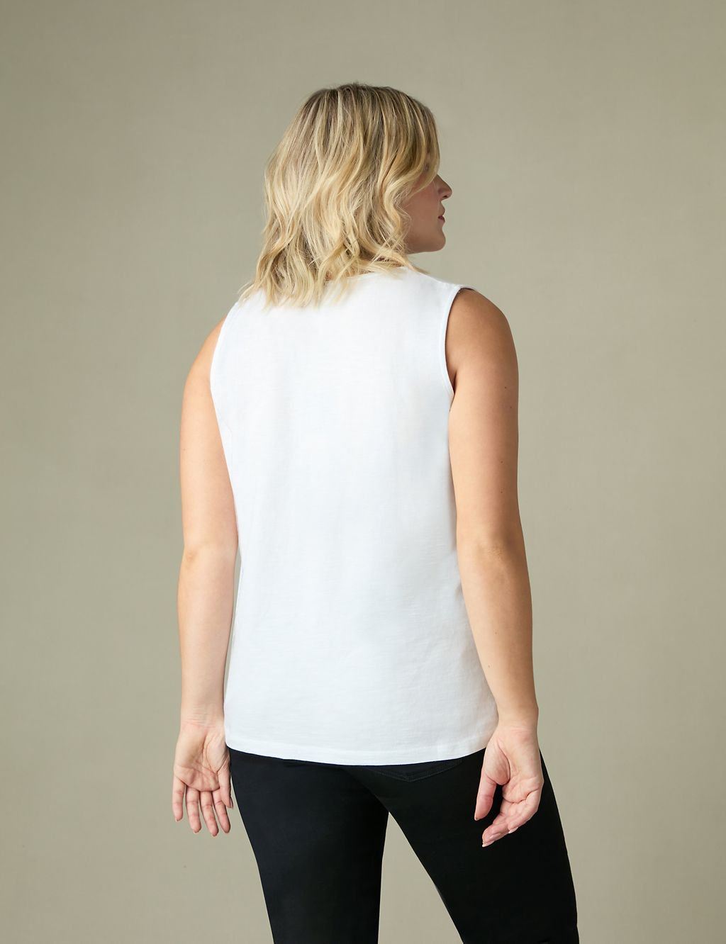 Pure Cotton V-Neck Relaxed Vest 5 of 5
