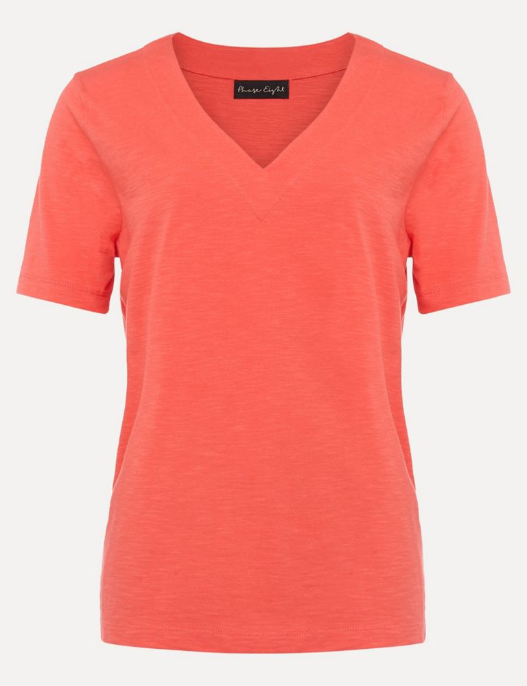 Pure Cotton V-Neck Short Sleeve Top 2 of 5