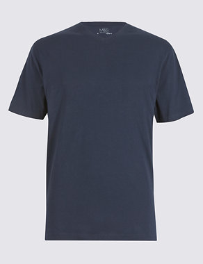 Pure Cotton V-Neck Stay Soft T-Shirt with StayNEW™ Image 2 of 3
