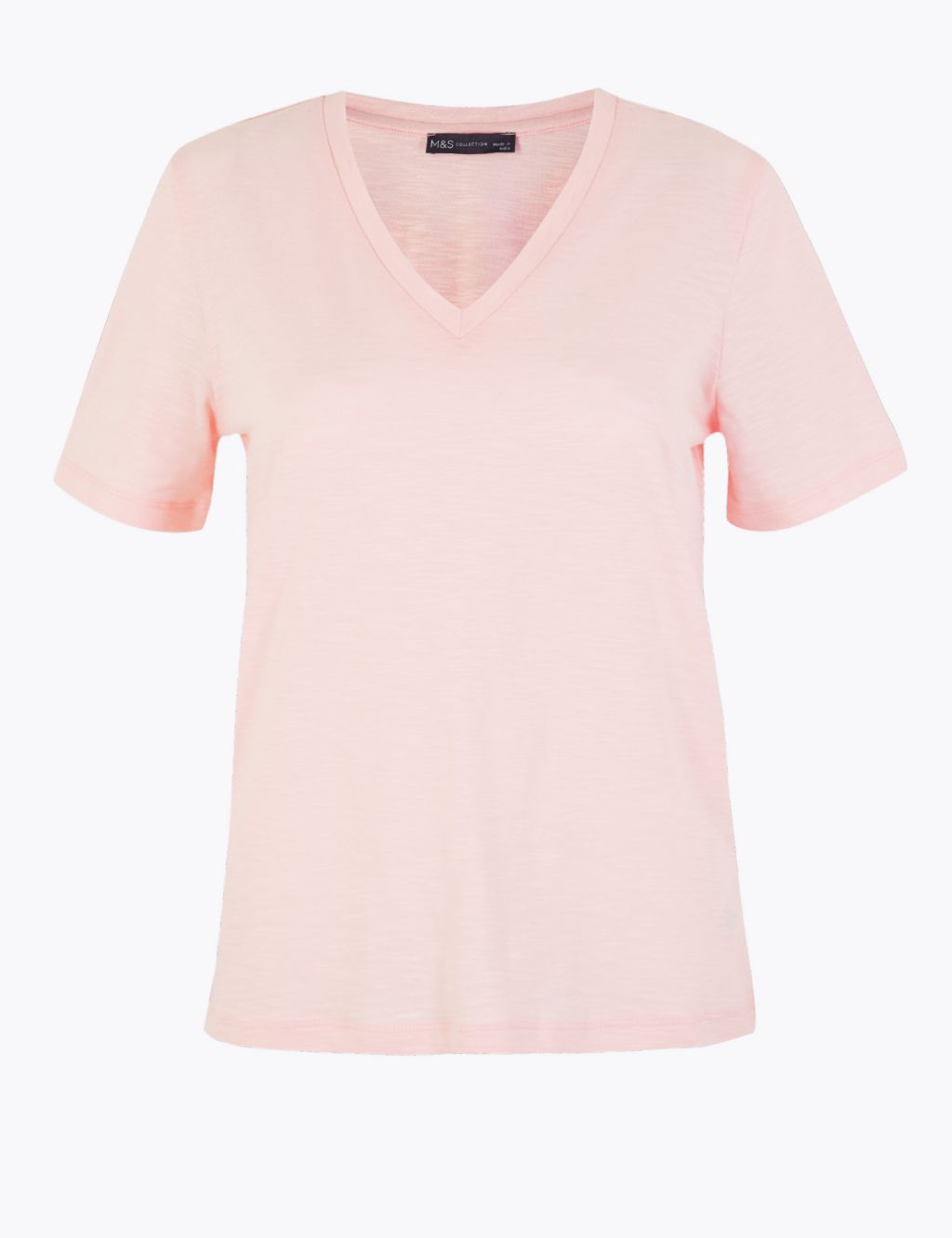 Pure Cotton V-Neck Straight Fit T-Shirt | M&S Collection | M&S