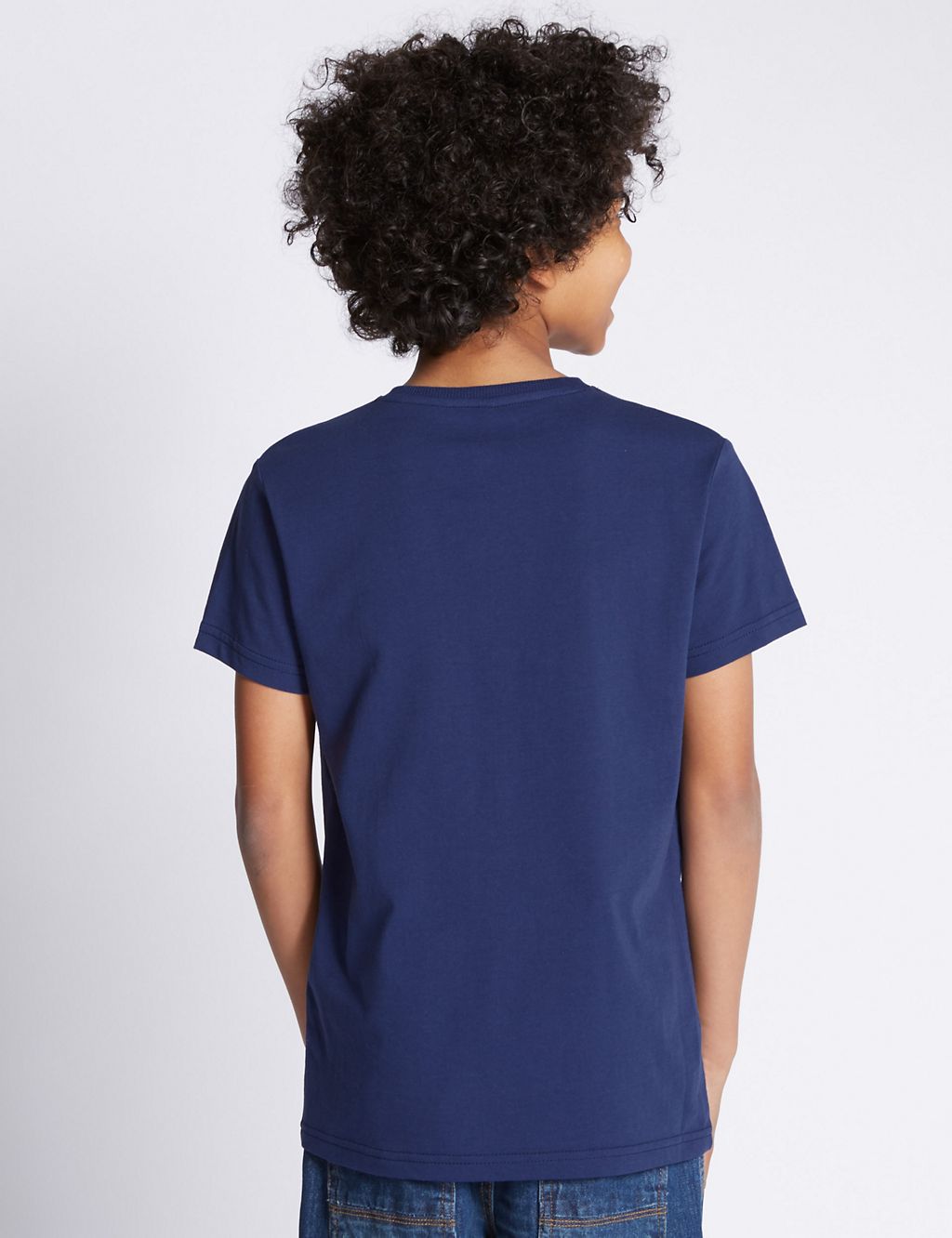 Pure Cotton V-Neck T-Shirt (5-14 Years) 2 of 3