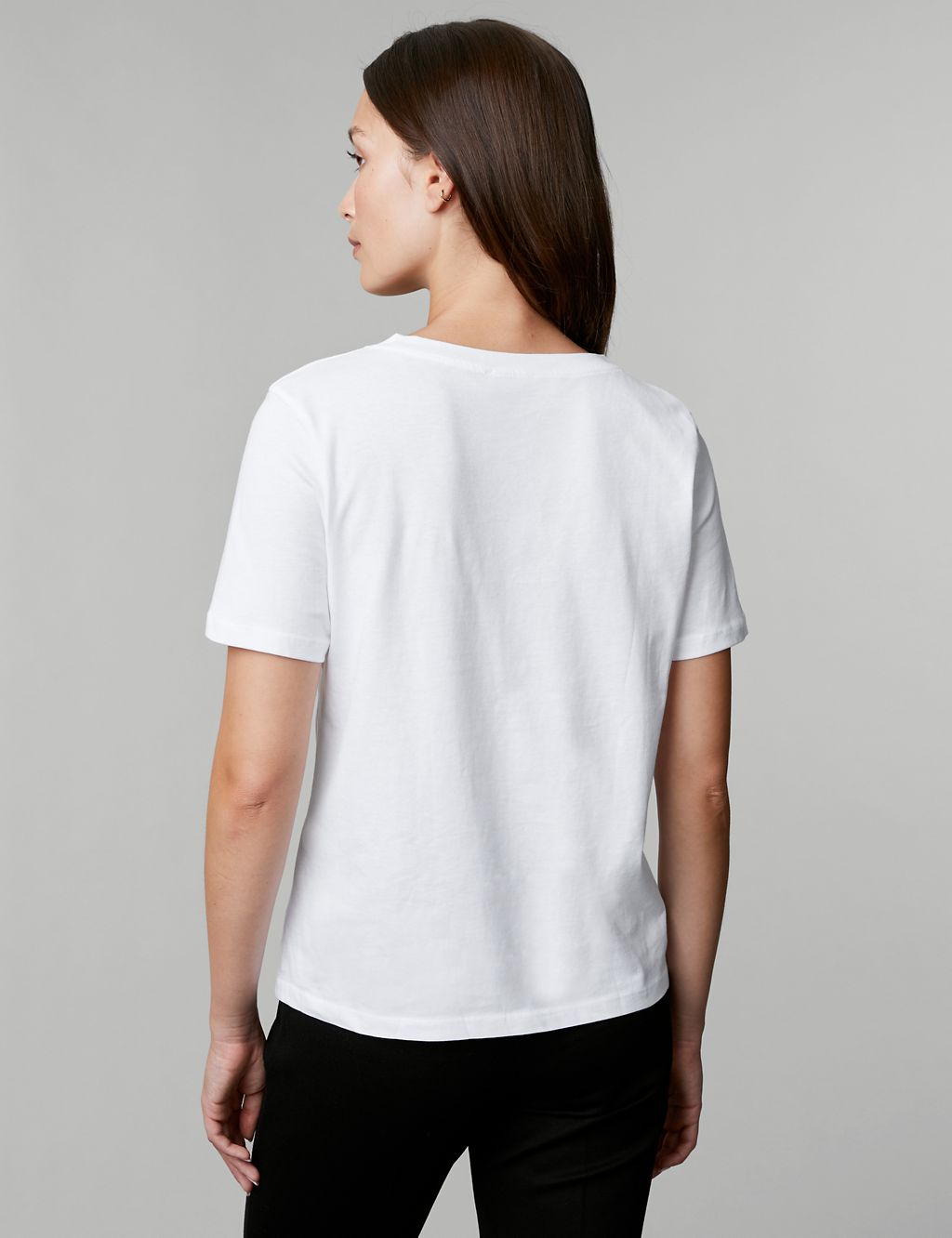 Pure Cotton V-Neck T-Shirt 4 of 7