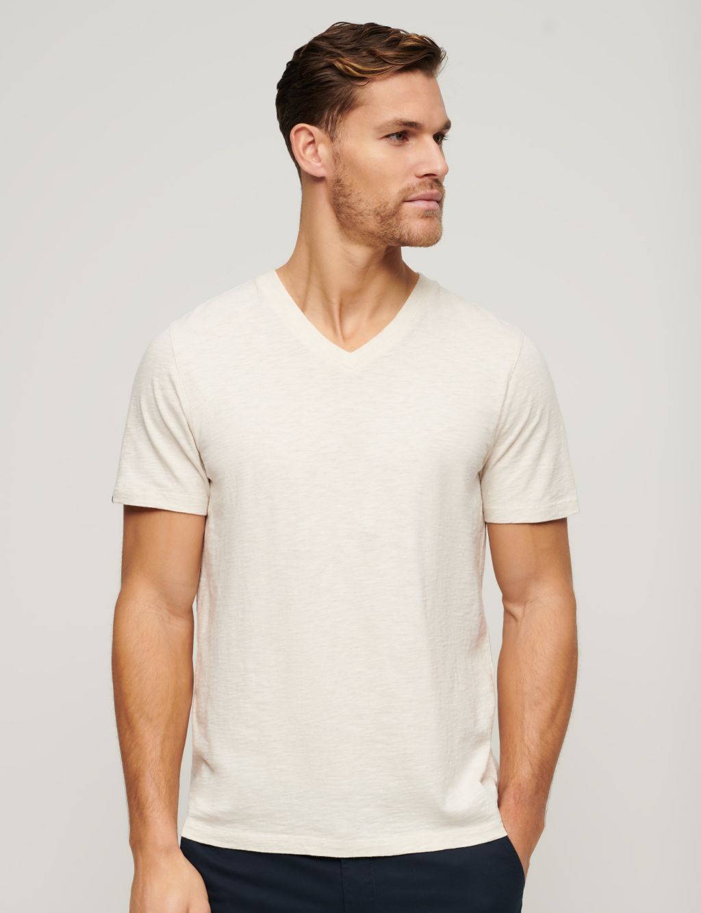 Pure Cotton V-Neck T-Shirt 3 of 6