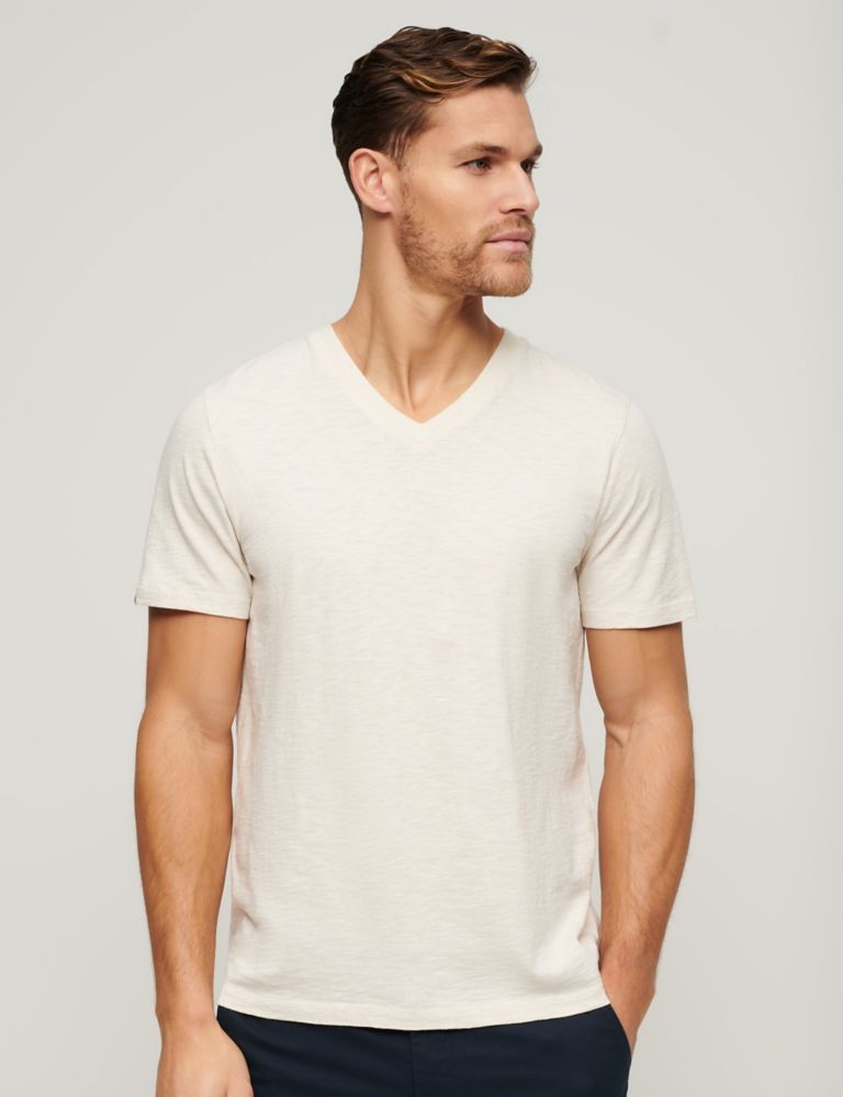 Pure Cotton V-Neck T-Shirt 1 of 6