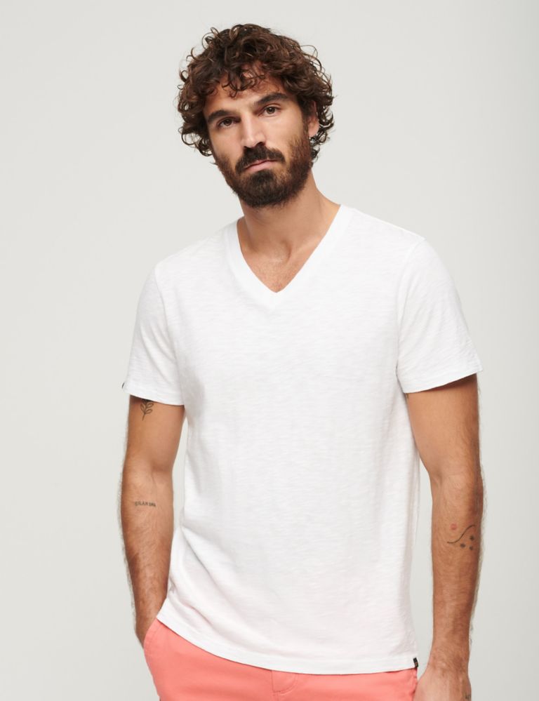 Pure Cotton V-Neck T-Shirt 1 of 5