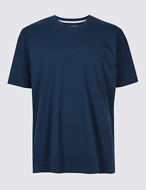 Pure Cotton V-Neck T-shirt Image 2 of 4