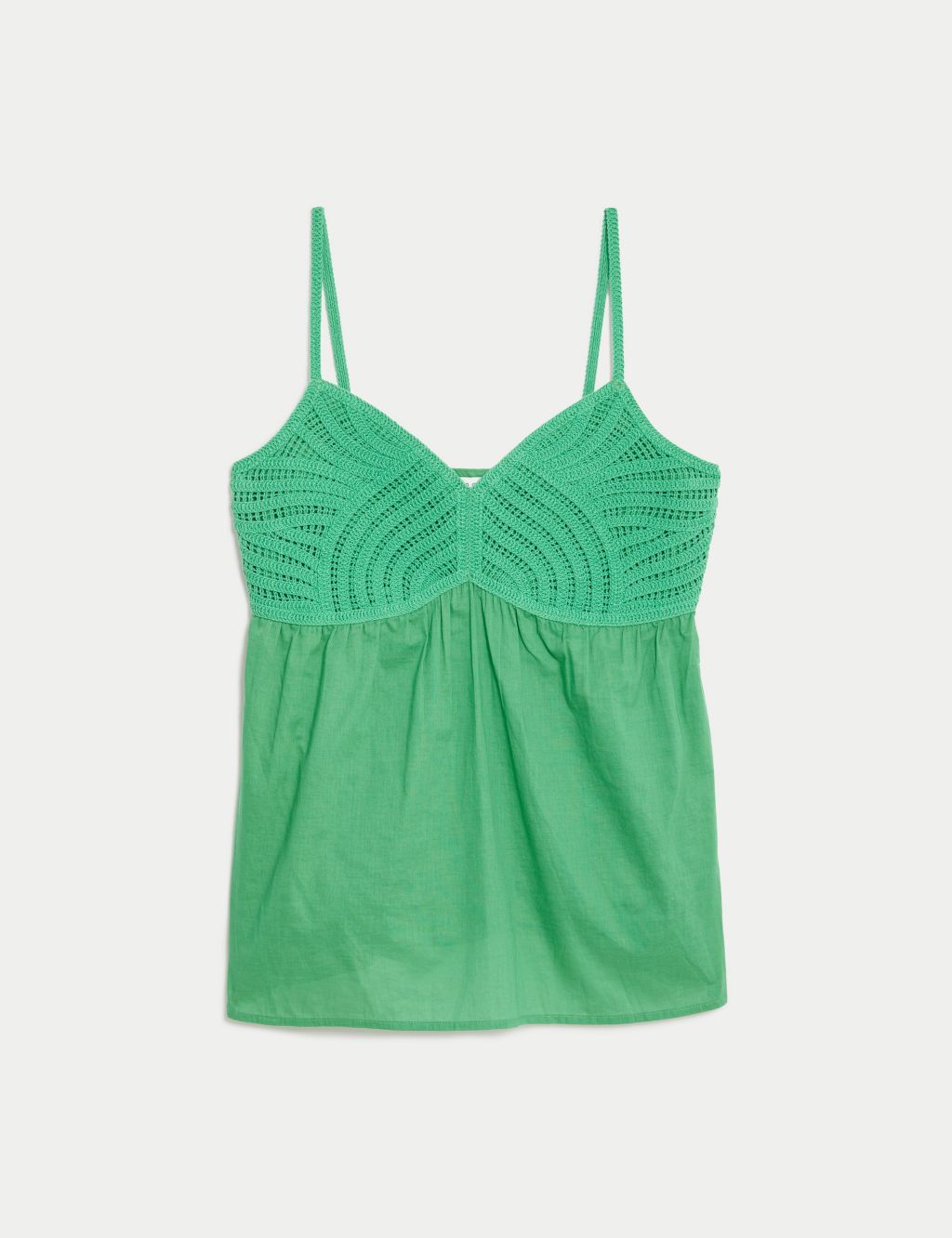 Pure Cotton V-Neck Textured Cami Top 1 of 5