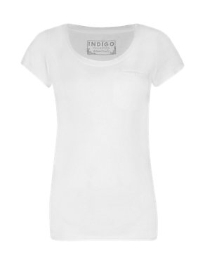 Pure Cotton V-Neck Washed T-Shirt Image 2 of 6