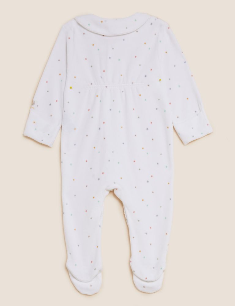 Pure Cotton Velour Star Sleepsuit (7lbs - 1 Yr) | M&S Collection | M&S