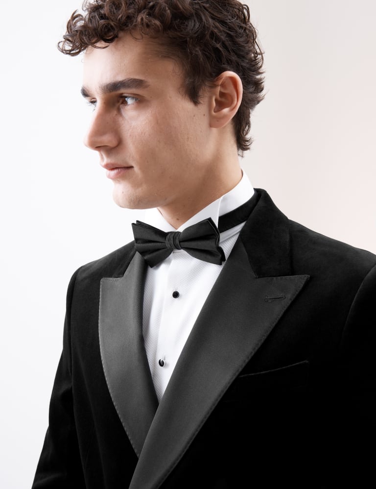 Men's Black velvet peak lapel tuxedo Blazer- Velour sportscoat – Flex Suits