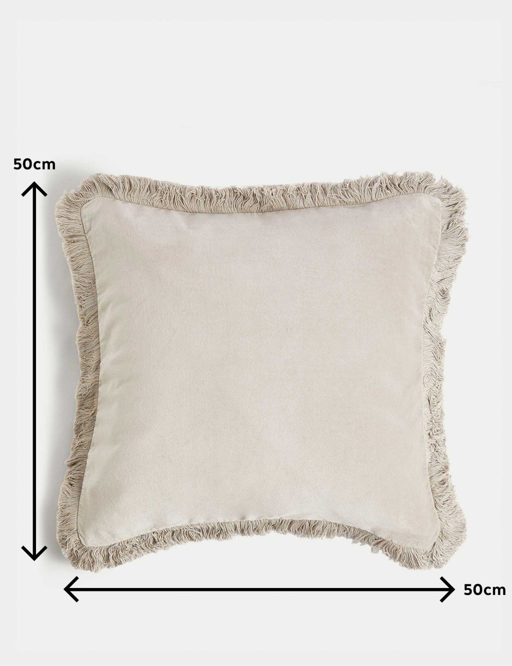 Pure Cotton Velvet Fringed Cushion 5 of 5