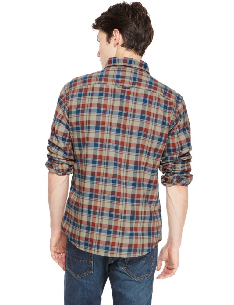 Pure Cotton Vintage Style Herringbone Checked Shirt 3 of 3