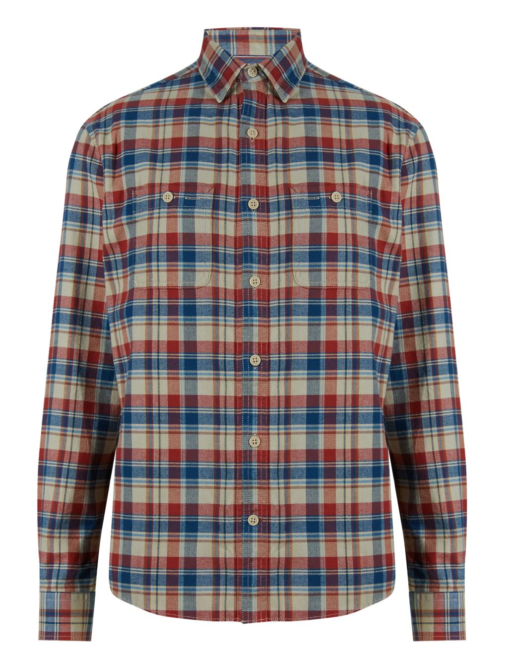 Pure Cotton Vintage Style Herringbone Checked Shirt 1 of 3
