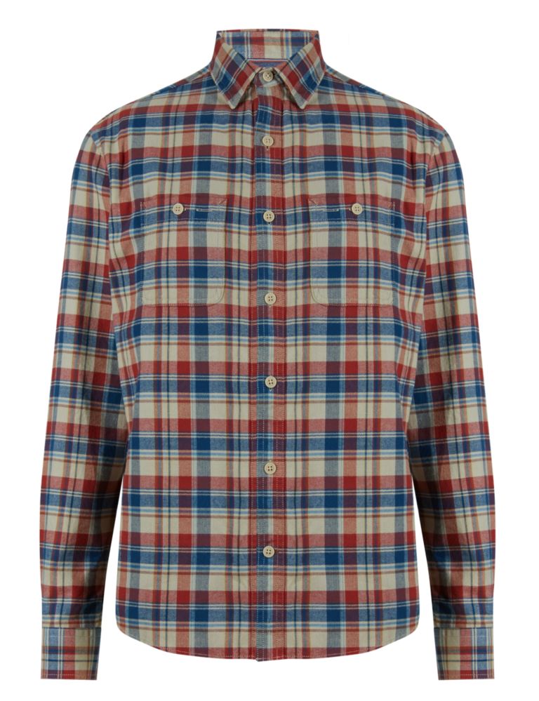 Pure Cotton Vintage Style Herringbone Checked Shirt 2 of 3