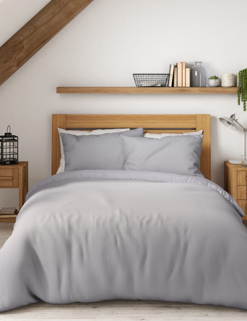 Pure Cotton Waffle Bedding Set M&S Collection M&S