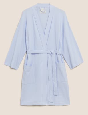 cotton dressing gown with buttons