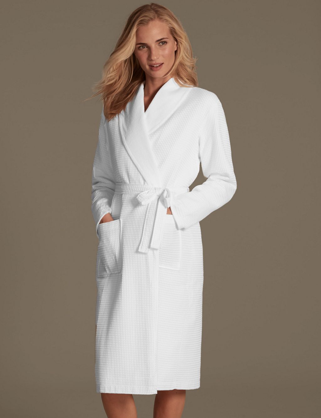 Pure Cotton Waffle Dressing Gown 2 of 5