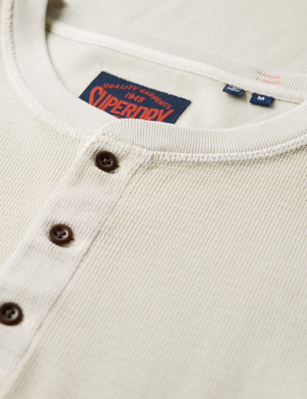 Pure Cotton Waffle Henley Long Sleeve Top 5 of 6