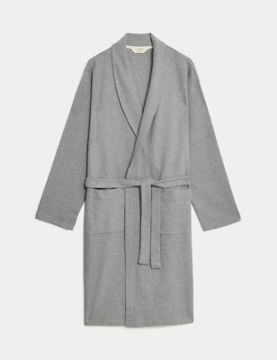 Pure Cotton Waffle Lightweight Dressing Gown Image 2 of 4